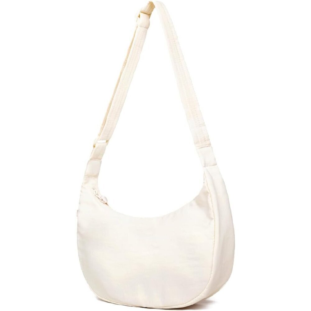 Large Crescent Crossbody Bag Women Leather Water-Resistant Travel Organizer